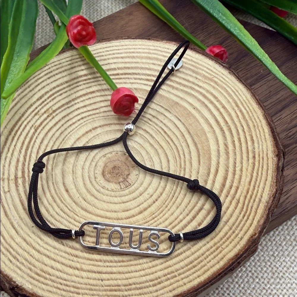 Black Cord Bracelet with Silver Accent 925